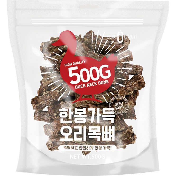 제로랩스 강아지 한봉가득 오리목뼈, 오리목뼈, 500g, 1개