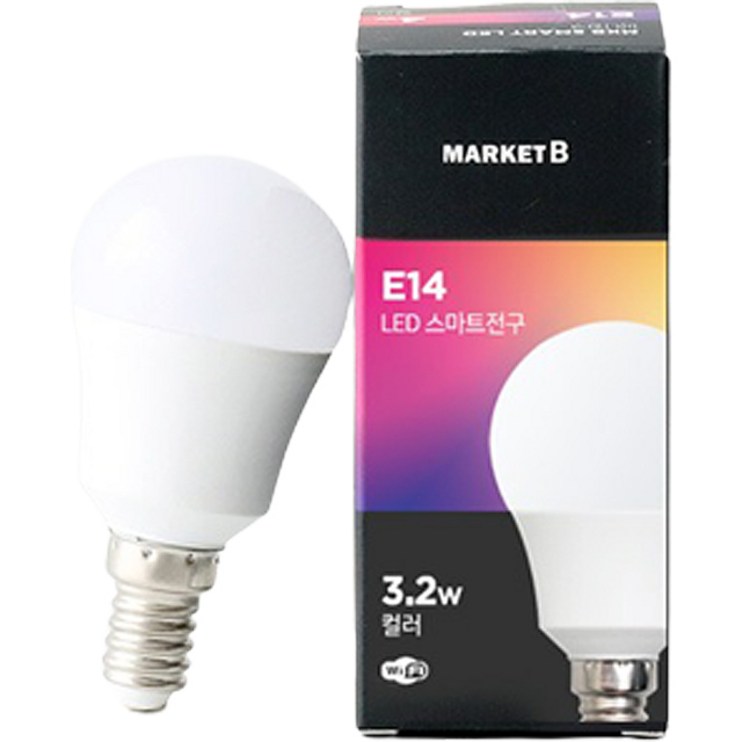 마켓비 E14 LED 블루투스 색상 조절 스마트 전구 3.2W 1732.8520 - 에잇폼