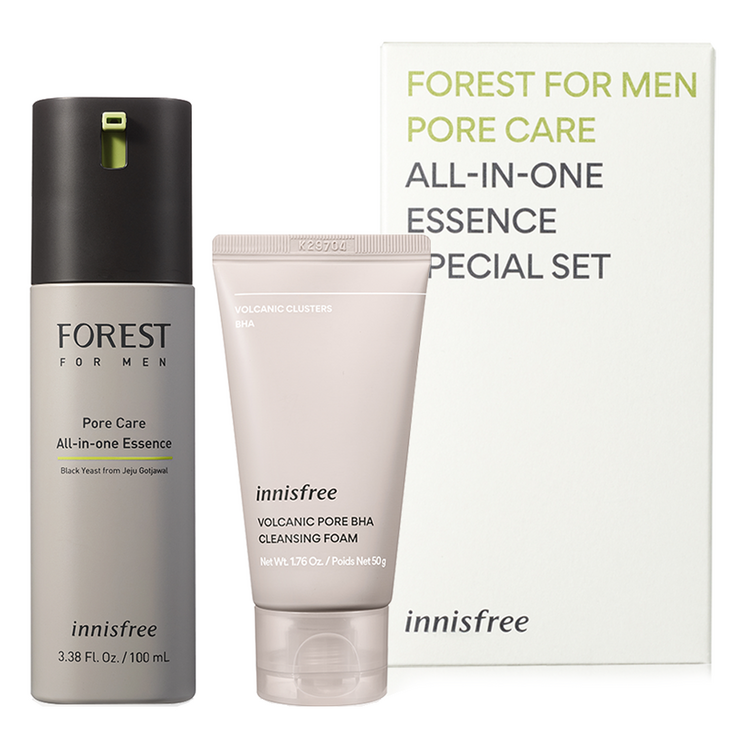이니스프리 포레스트 올인원 에센스 100ml  화산송이 모공 바하 클렌징폼 50ml 세트