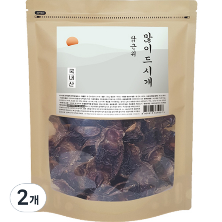 많이드시개 대용량 국내산 강아지 수제간식, 닭근위, 250g, 2개