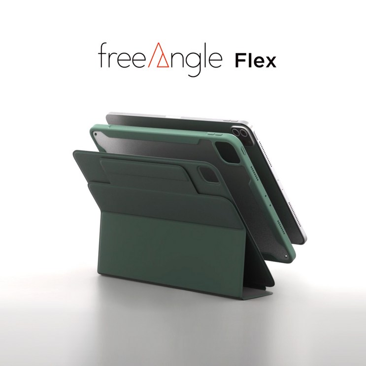 모키보 프리앵글 FLEX 스탠드 커버 펜슬수납 케이스, 아이패드를 더욱 튼튼하고 자유롭게, 그레이 그린, 1개