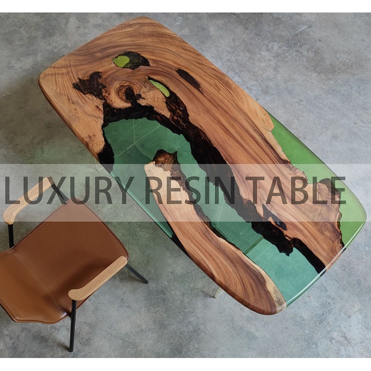 레진테이블 레진 원목 테이블 에폭시 수지 티 단단한 나무 오션 리버 가구 커피 식탁 책상