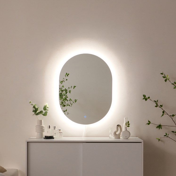 라망 프리미엄 LED 타원형 거울 500 x 800mm, 전구색, 주광색, 주백색