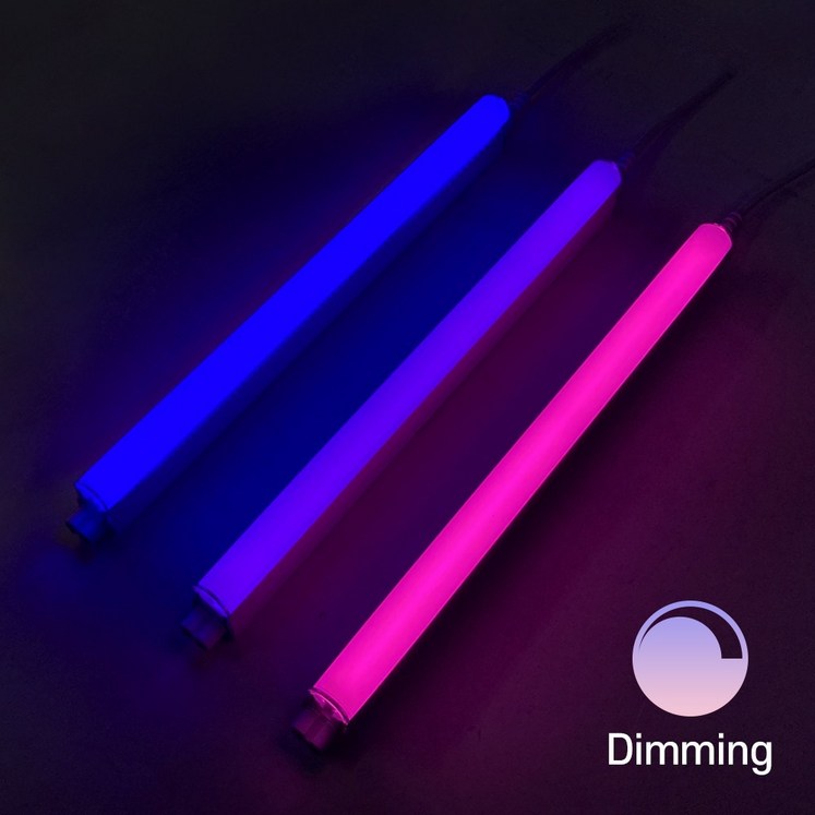 레드일렉트릭 LED 조광형 T5 간접조명 보라색 분홍색 침대 수면 커튼 일자 조명 LED바 천장등/벽등, 조광형 LED T5 300/보라색