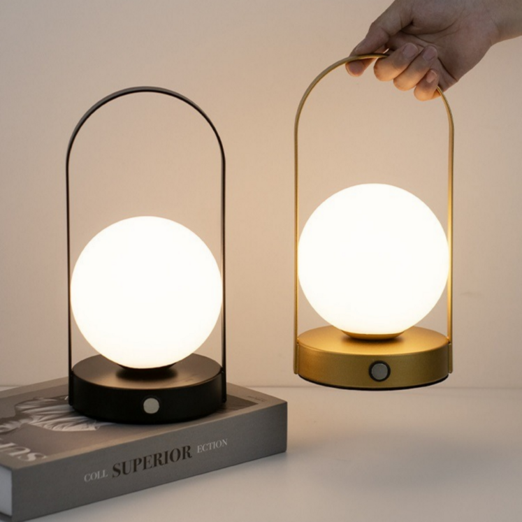 잼퍼니 램프볼 무선 충전식 LED 조명 무드등 캠핑조명 테이블조명, 실버