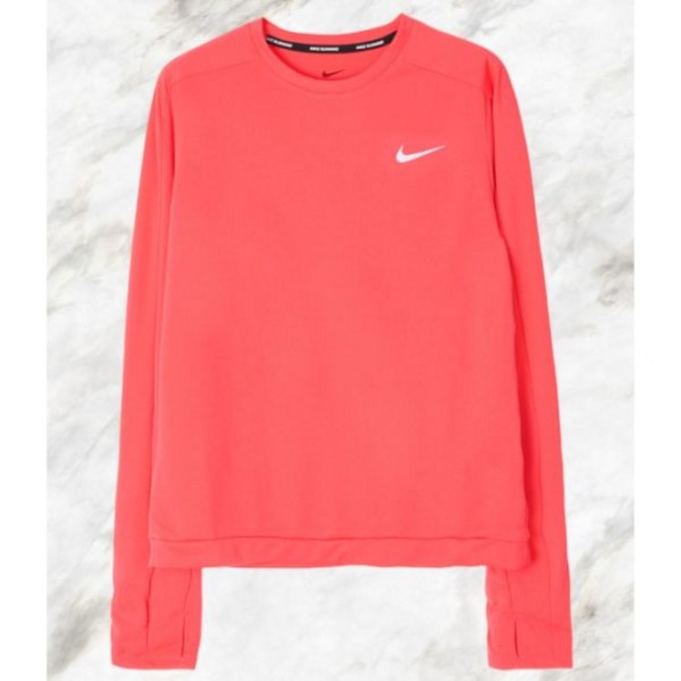 브랜드정품나이키 NIKE 여성 드라이핏 페이서 크루 롱슬리브 긴팔 티셔츠 스우시 코랄 운동 요가 필라테스 헬스 스포츠 런닝
