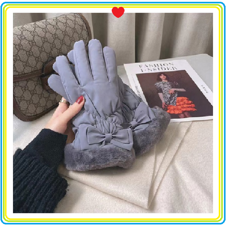 다판다 리본패딩장갑 스마트폰터치장갑 겨울장갑 방한장갑 울니트 캐주얼,여성장갑