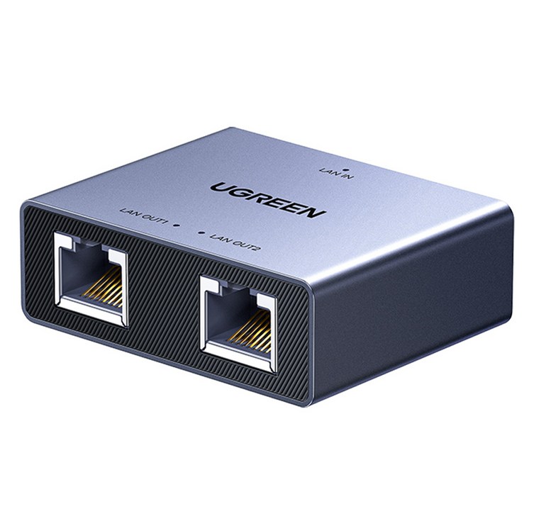유그린 프리미엄 기가비트 인터넷 랜 동시 분배기, 메탈그레이, 1개, 45mm