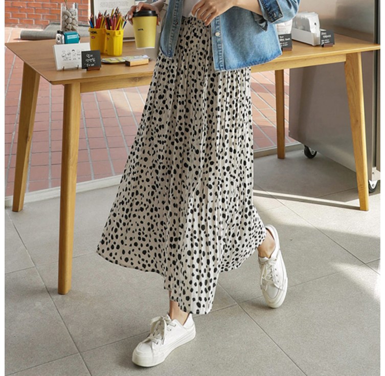 시크폭스 여성용 레오파드 플리츠스커트