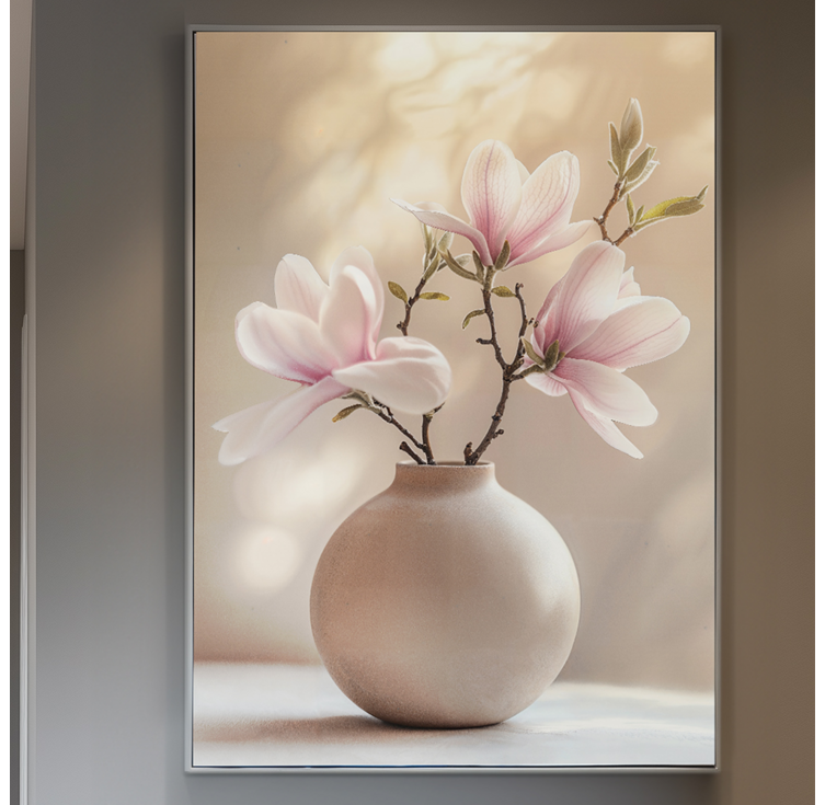 인메이블 복들어오는 목련 달항아리 6종 꽃 그림 힐링 풍수 인테리어 거실 개업 카페 선물 금전운