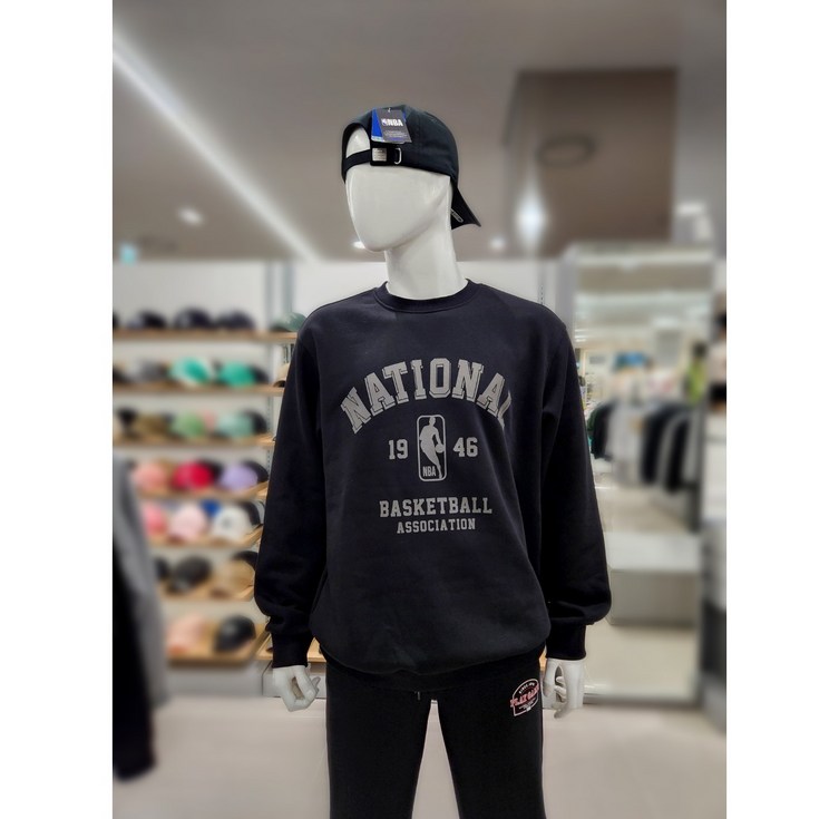 NBA 남녀공용 빅프린트 로고 맨투맨 티셔츠 N234TS956P09 NC대전유성
