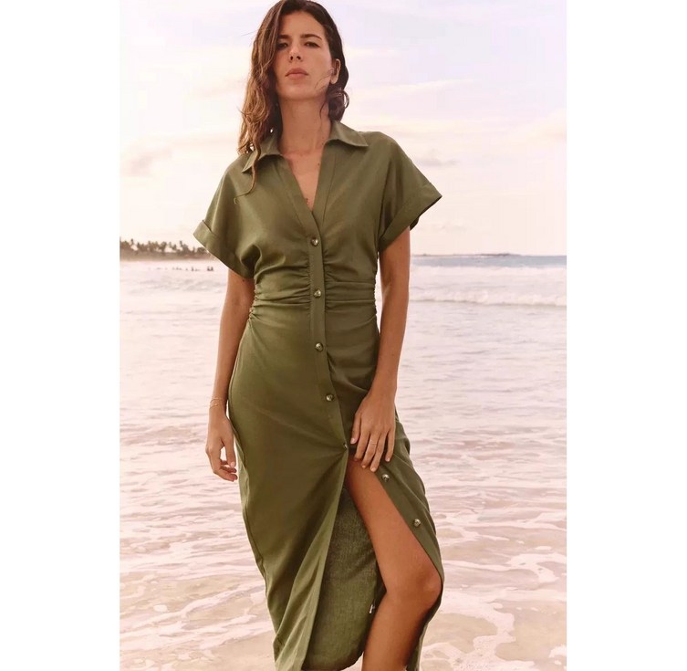 자라 여름세일 린넨 롱 원피스 미디 드레스 2782723 자라세일