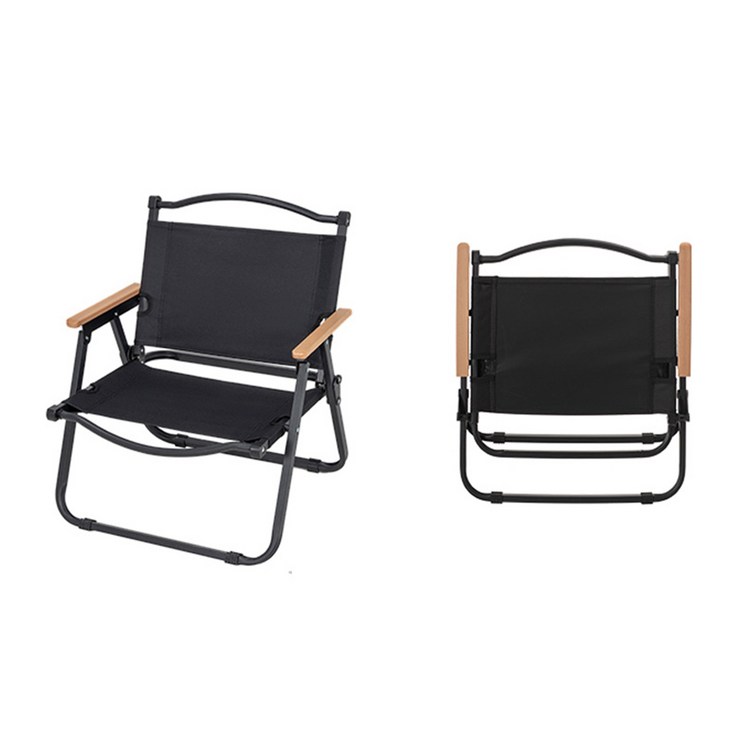 스마일 접이식 캠핑 의자 로우체어 L , 블랙 , 2개세트, 1개