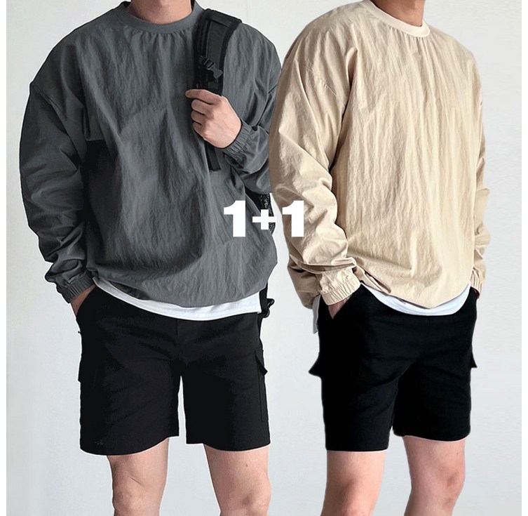 11 나일론맨투맨 우븐맨투맨 바람막이맨투맨 오버핏