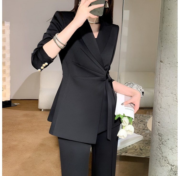 유위시 여성 정장세트 스트랩 자켓 셋업