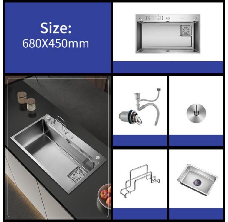 304 스테인레스 스틸 대형 싱글 슬롯 주방 싱크대 접시 야채 세면대 그릇 Udermount 탑 마운트 드레인 액세