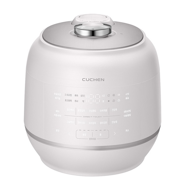 쿠첸 2.1 초기압 121 마스터 풀스테인리스 IH 전기 압력밥솥 10인용, CRTPBWP1010SR, Blossom White