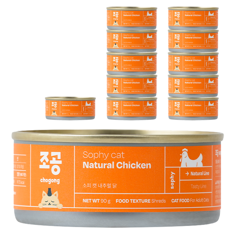 조공 고양이 소피 CAT 내추럴 닭 습식사료, 닭, 90g, 12개 조공 고양이 소피 CAT 내추럴 닭 습식사료, 닭, 90g, 12개