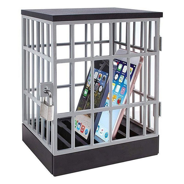 핸드폰 보관함 스마트폰 감옥 상자 잠금장치 알림 타이머 휴대폰 거치대, 일반 블랙, 1개
